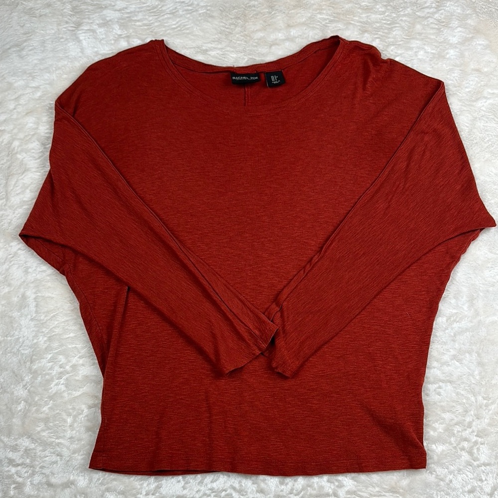Rachel‎ Zoe Rust Orange Long Sleeve Fitted Blouse